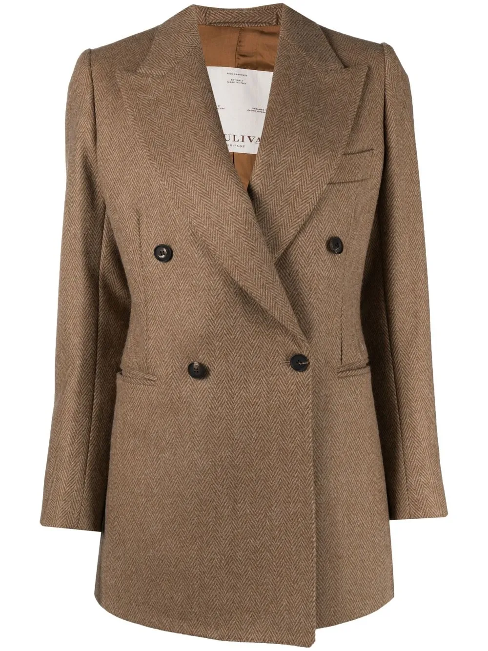

Giuliva Heritage chevron-knit double-breasted blazer - Brown