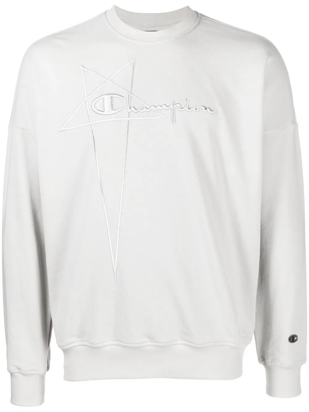 

Rick Owens X Champion embroidered-logo crew neck sweatshirt - Grey