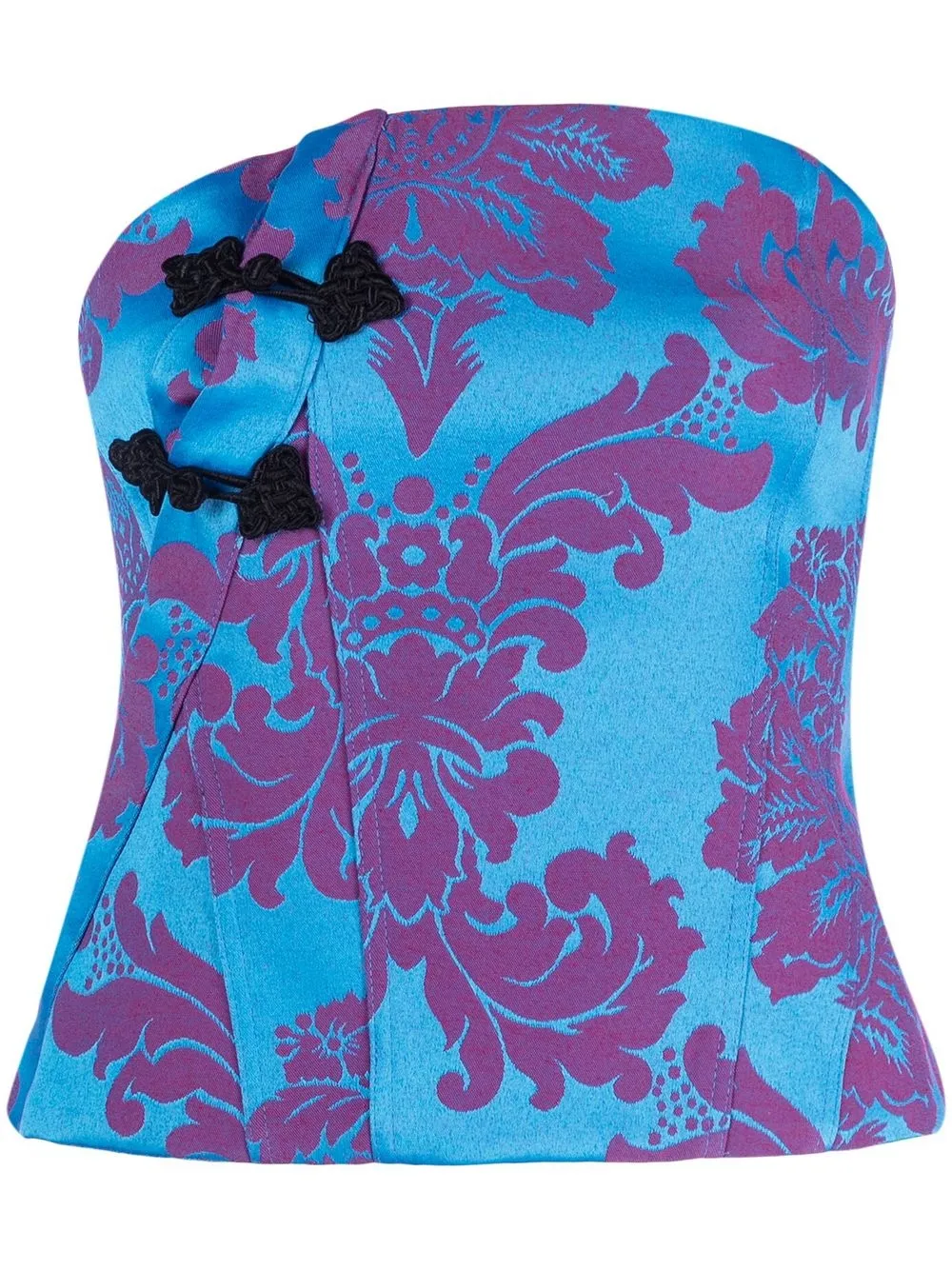 

Marques'Almeida graphic-print strapless top - Blue