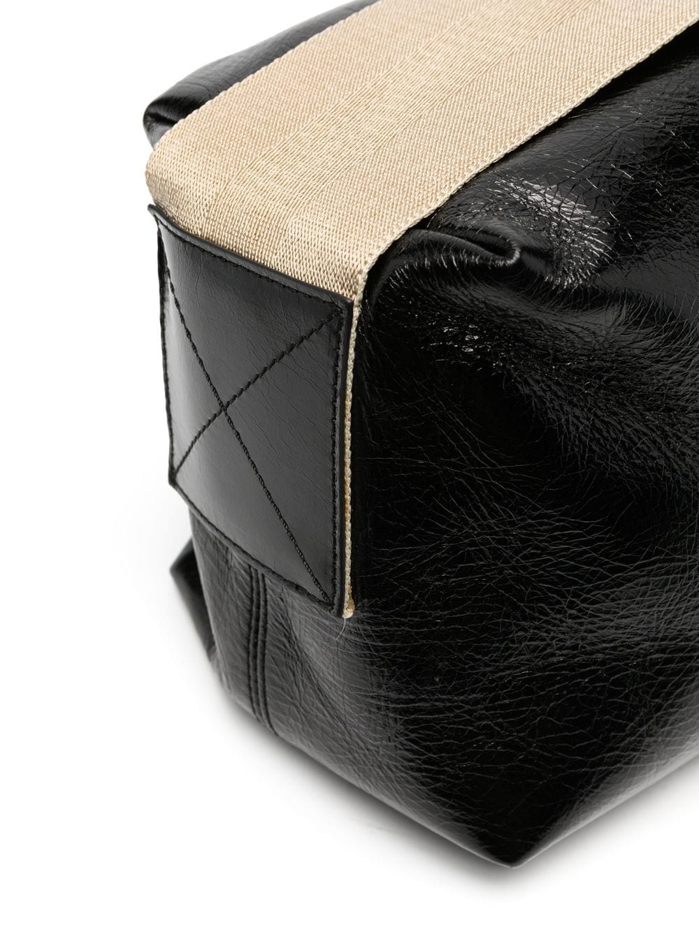 Shop Uma Wang Small Leather Shoulder Bag In Black