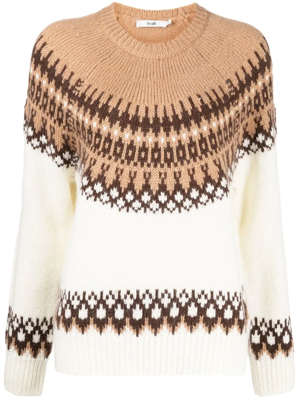 

b+ab fair isle knitted sweater - White