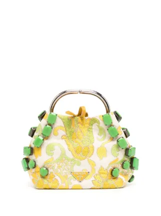 Prada brocade cheap shoulder bag