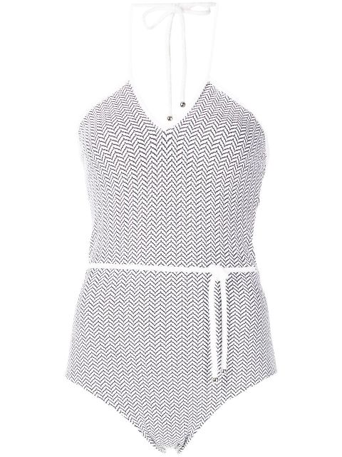 CHANEL patterned halterneck swimsuit Women