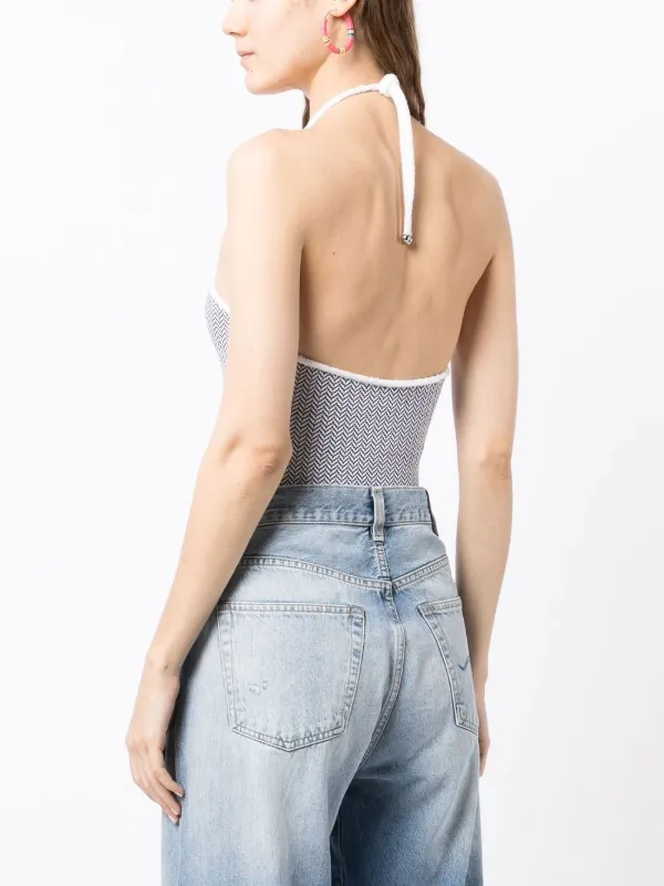 CHANEL Pre-Owned ホルターネック水着 | ホワイト | FARFETCH JP