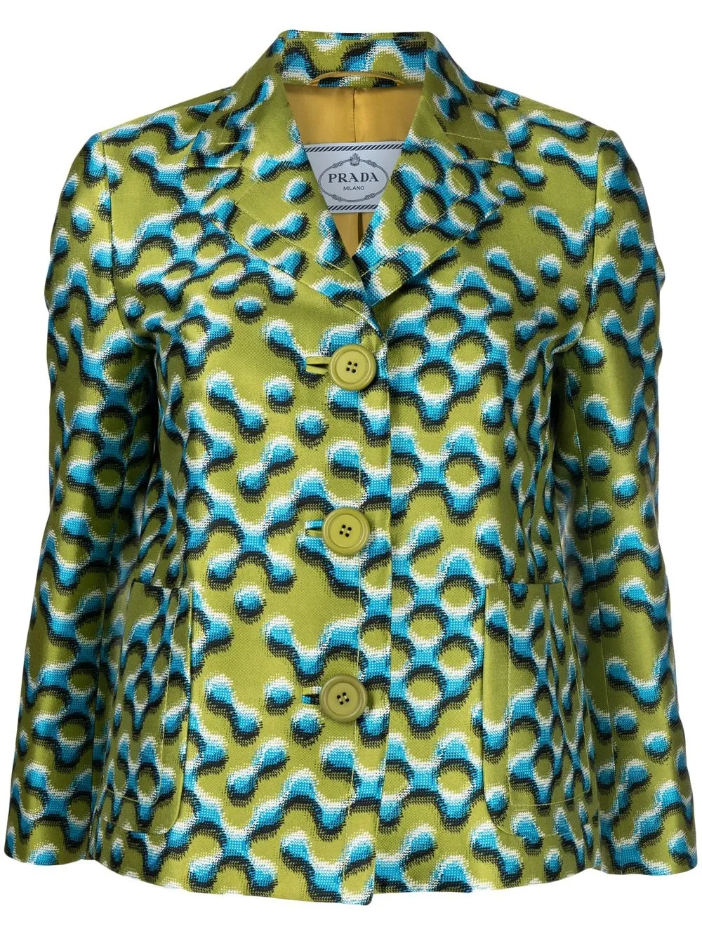 

Prada Pre-Owned abstract pattern blazer - Green