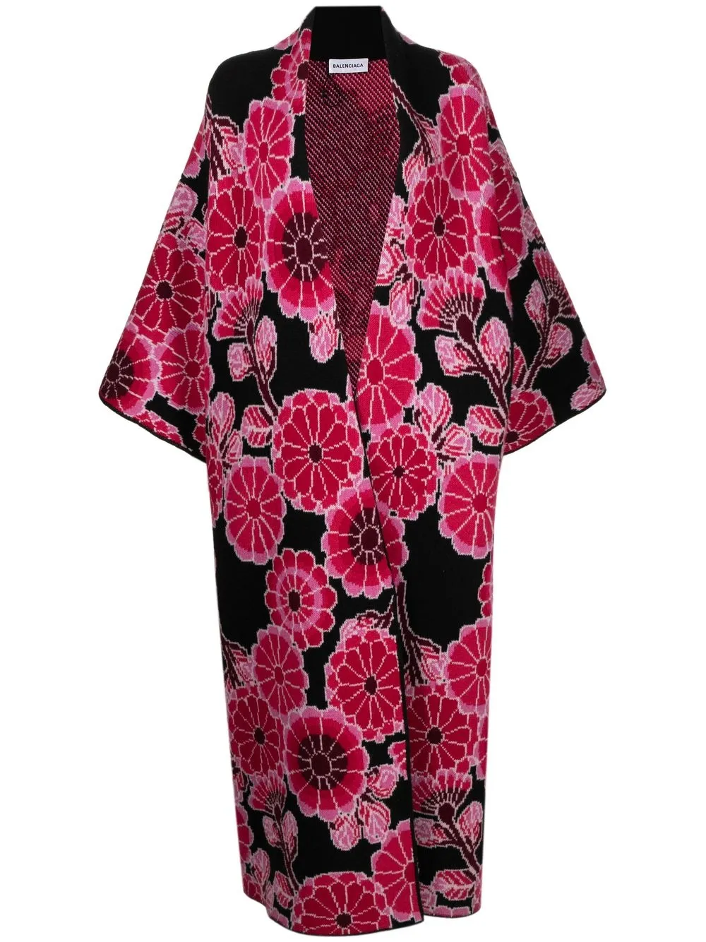 

Balenciaga Pre-Owned floral jacquard square-sleeved coat - Black