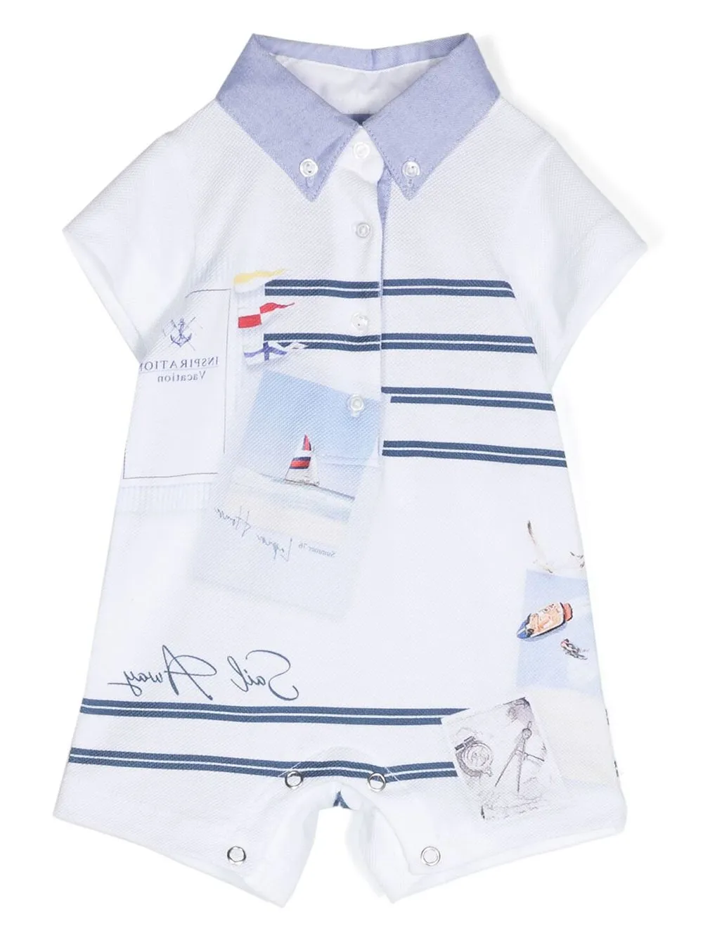 

Lapin House camisa con estampado de postal - Blanco