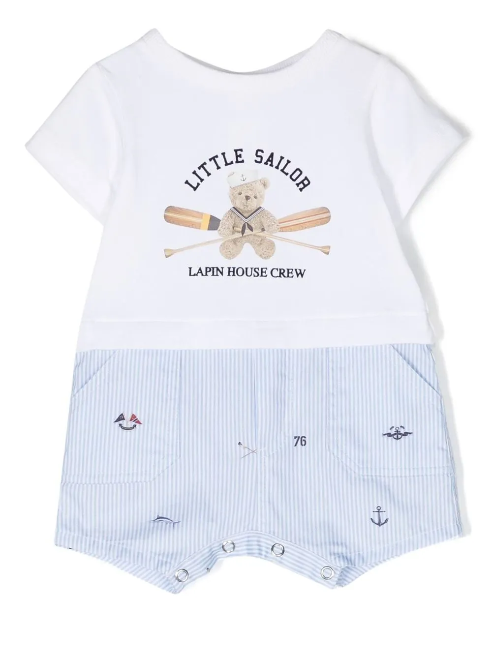 

Lapin House Little Sailor print shorties - White