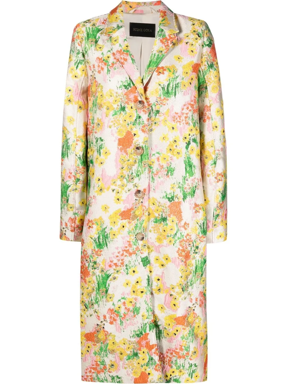 

Stine Goya Cornelia floral jacquard coat - White