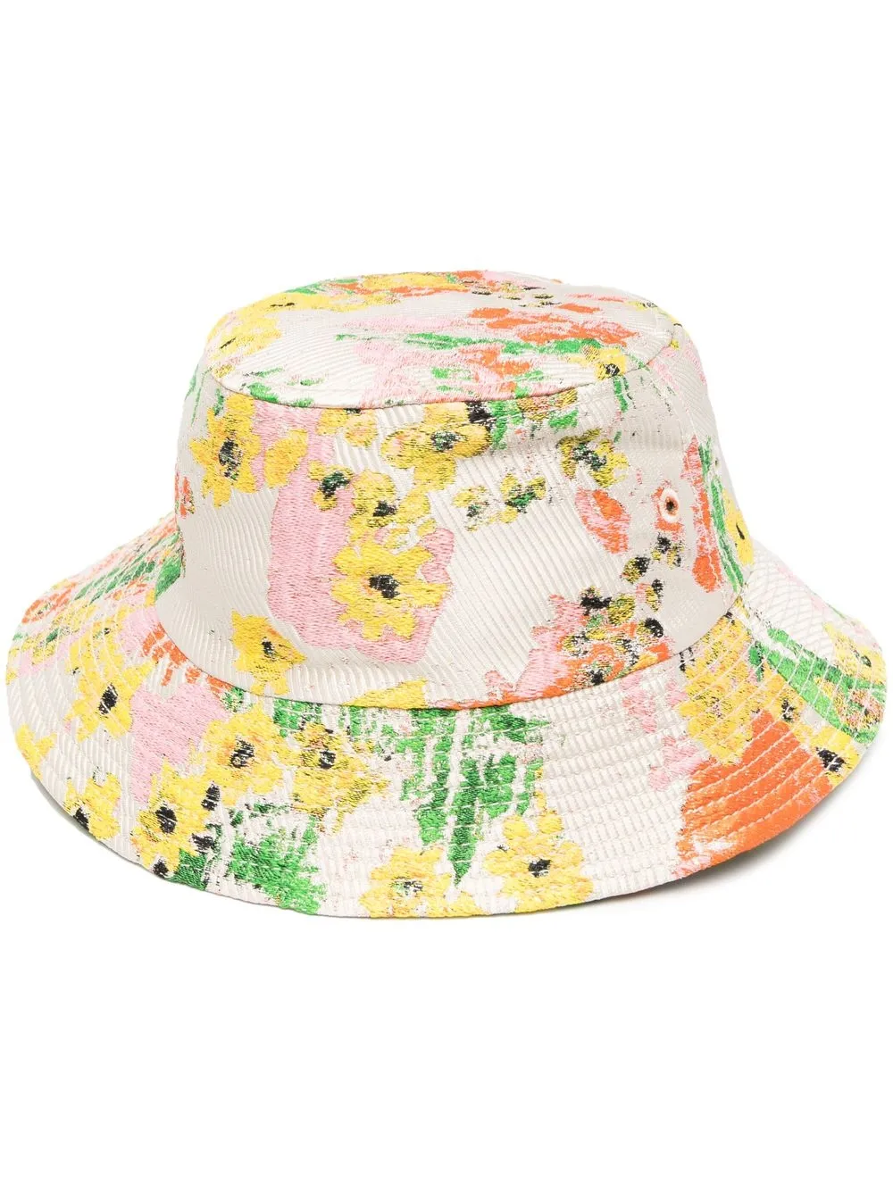 Stine Goya Vissershoed met bloemenprint Beige