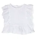 Lapin House ruffle-detail sleeveless blouse - White