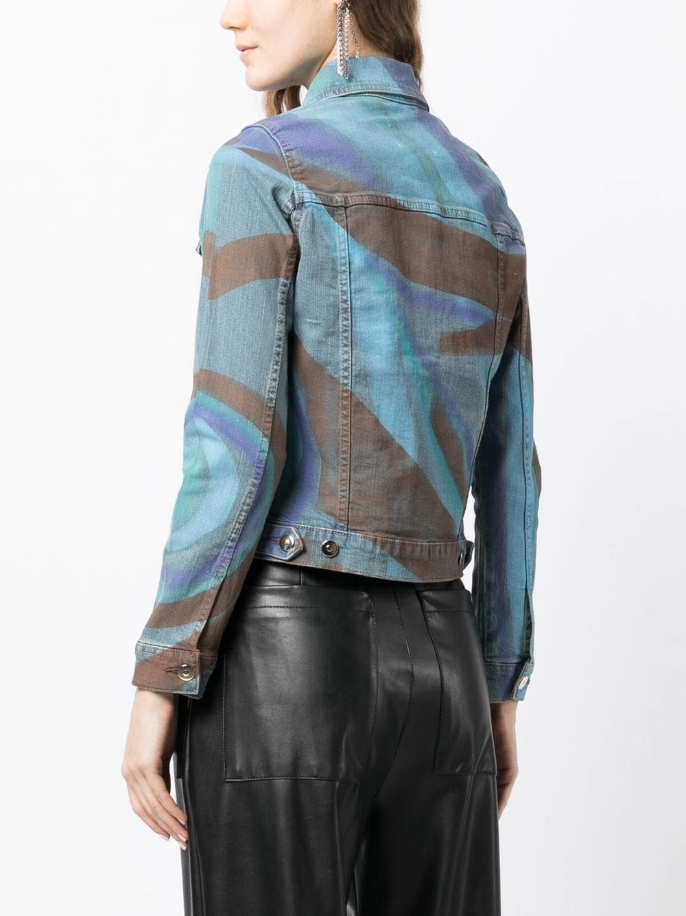 Shop Madison.maison Graphic-print Denim Jacket In Blue