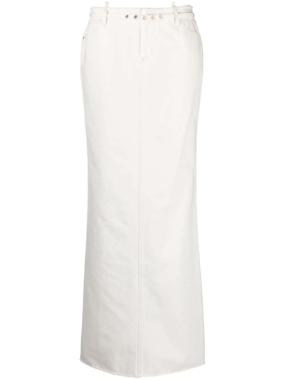 Juneyen belted denim skirt