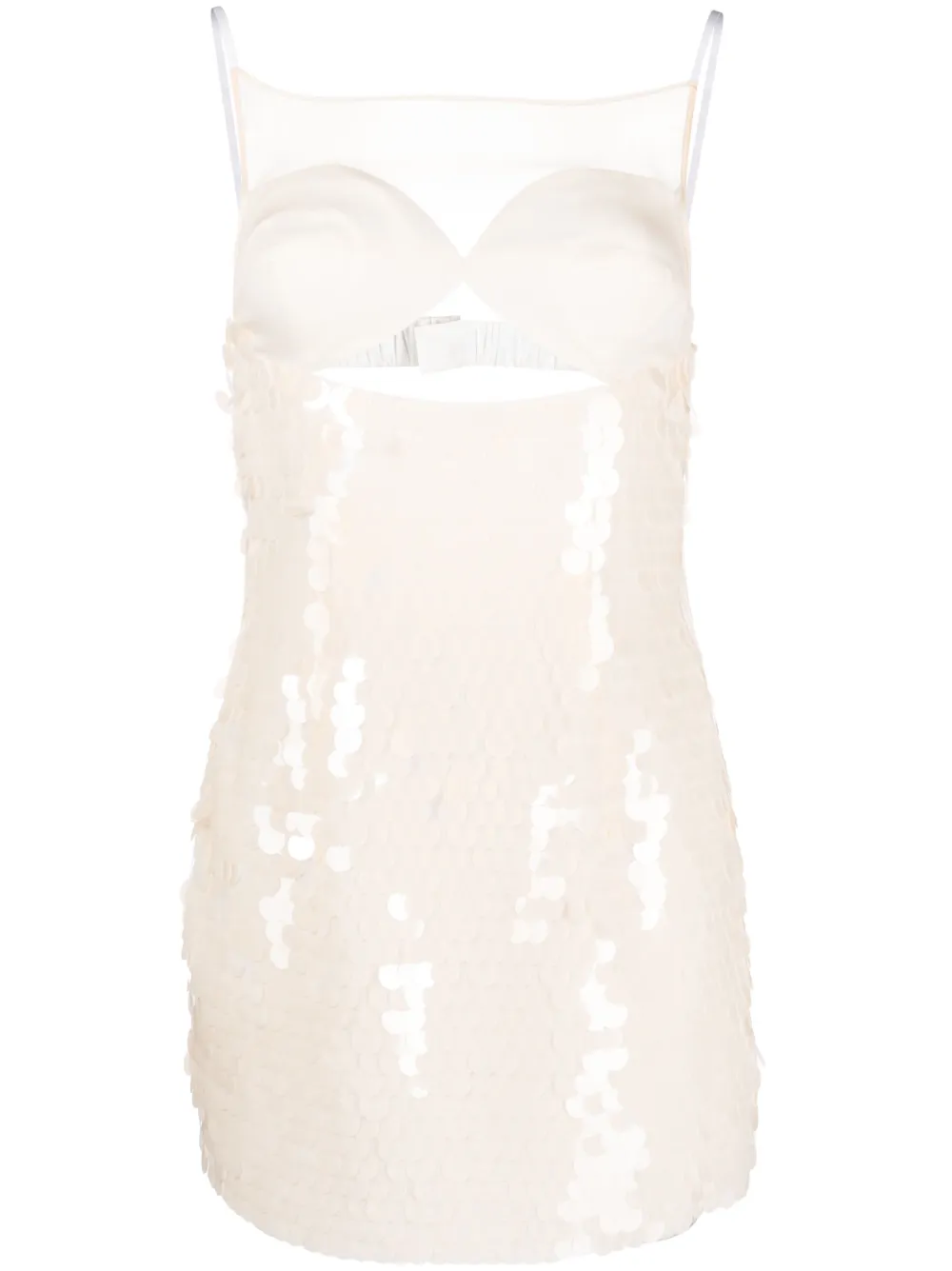 Juneyen Sequin-embellished Cut-out Dress In White