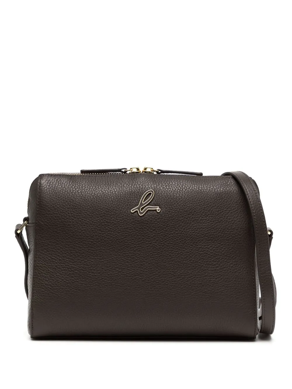 

agnès b. pebbled leather crossbody bag - Brown