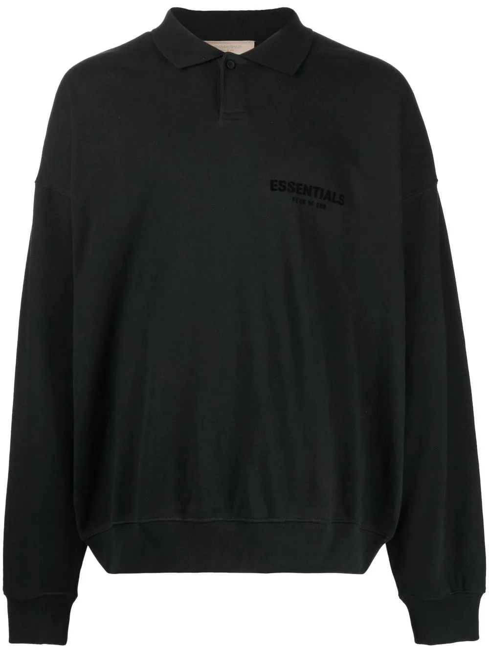 

FEAR OF GOD ESSENTIALS playera tipo polo con logo afelpado - Negro