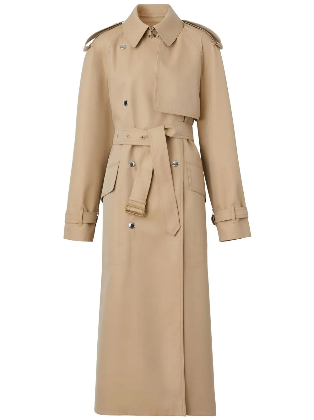 

Burberry bonded gabardine longline trench coat - Neutrals