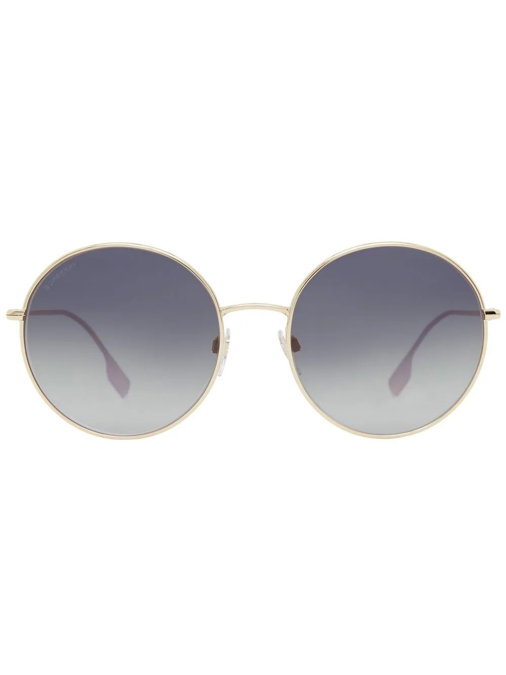 

Burberry Icon Stripe round frame sunglasses - Gold