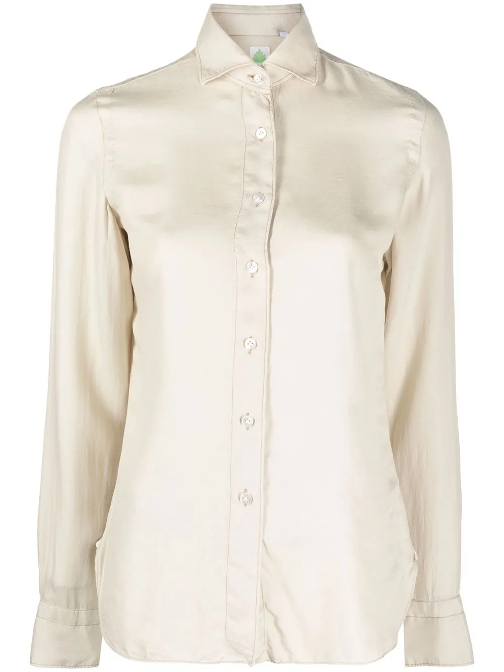

Finamore 1925 Napoli cutaway collar silk shirt - Neutrals