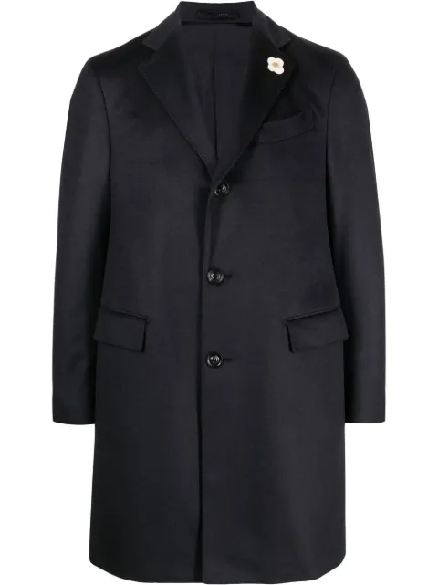 Lardini single-breasted cashmere overcoat