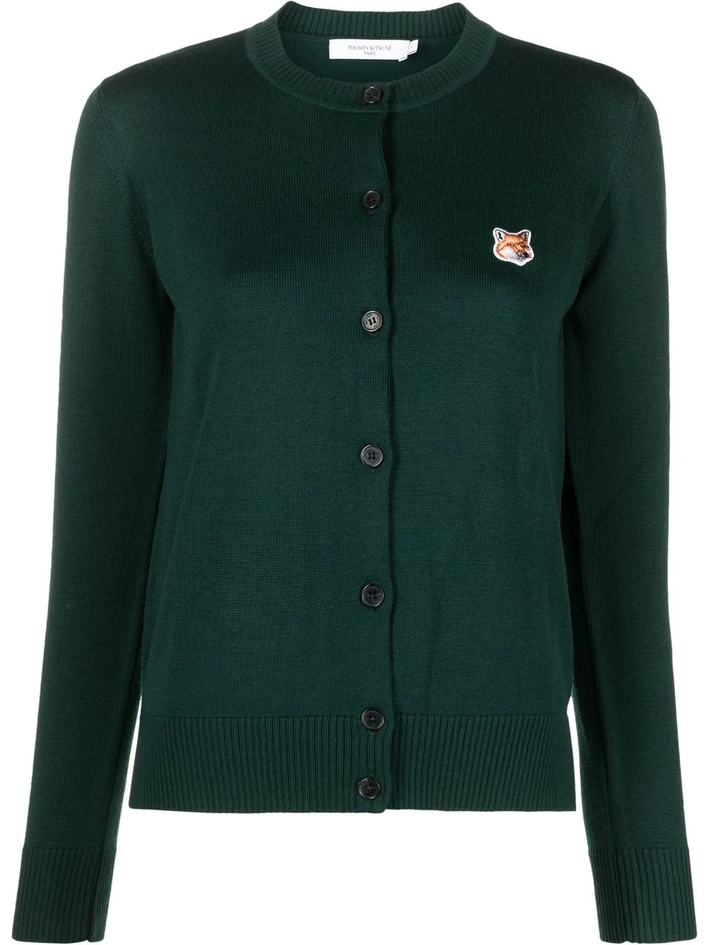 

Maison Kitsuné cárdigan con parche Fox - Verde