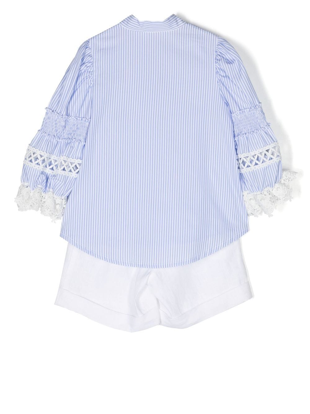 Shop Lapin House Striped Shorts Set In Blue