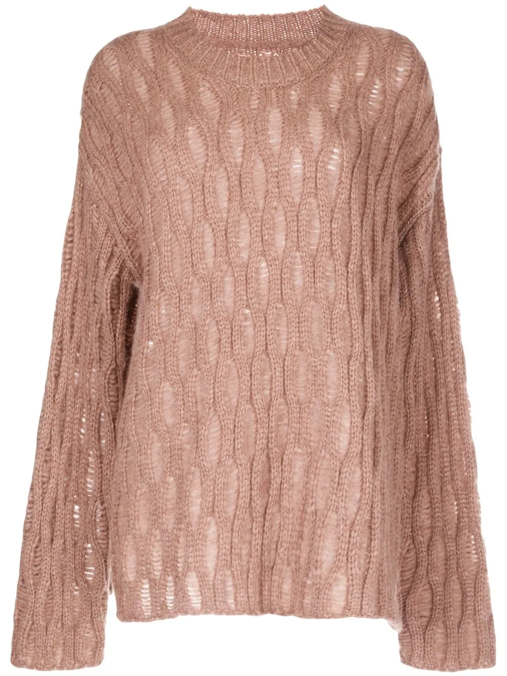 

Uma Wang cable-knit alpaca-wool blend jumper - Pink