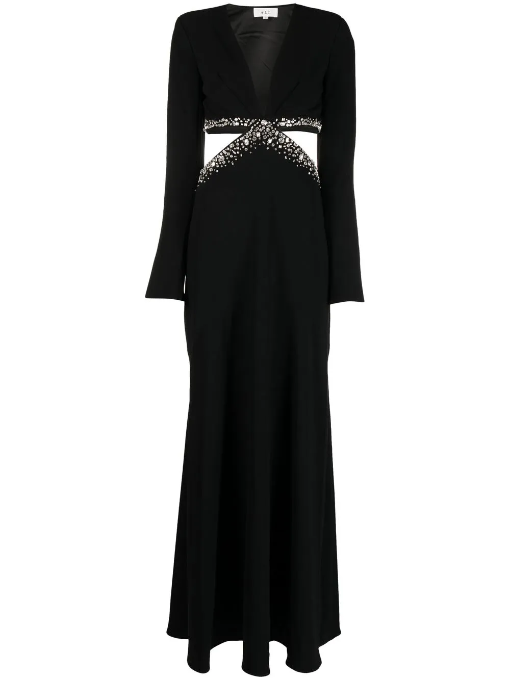 

A.L.C. crystal-embellished V-neck gown - Black