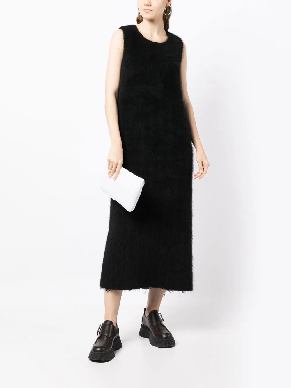 UMA WANG PANELLED WOOL MIDI DRESS