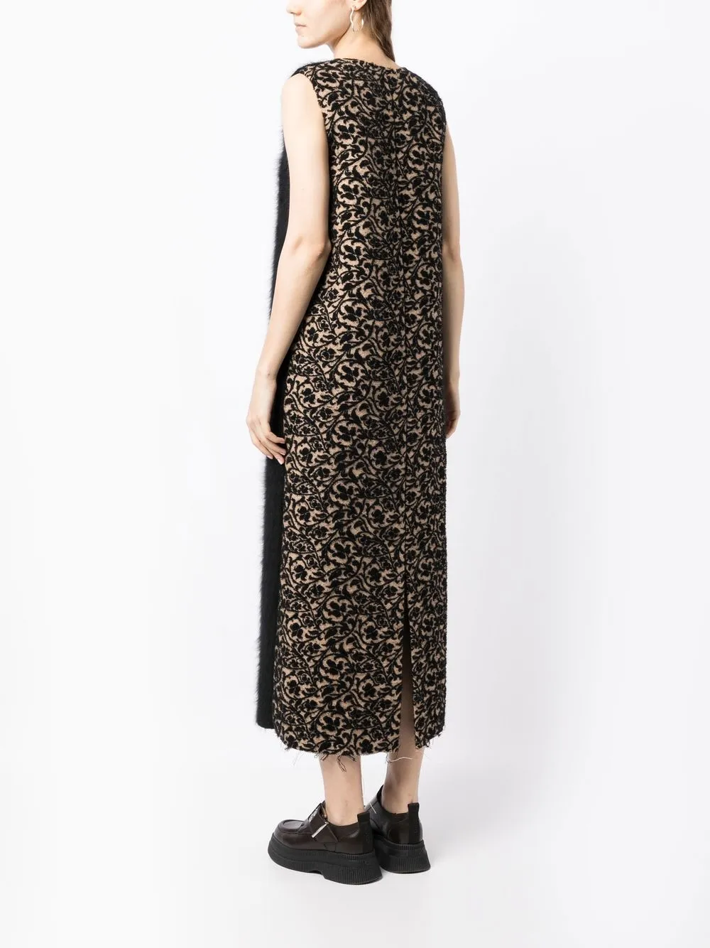 UMA WANG PANELLED WOOL MIDI DRESS