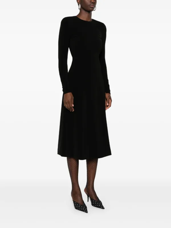 Balenciaga Vestido Midi Mangas Longas | Preto | FARFETCH BR