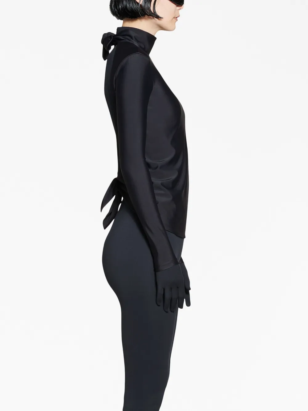 Shop Balenciaga Long-sleeve Turtleneck Top In Black