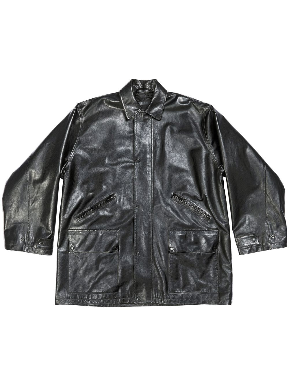 Balenciaga Oversize Long Leather Coat - Farfetch