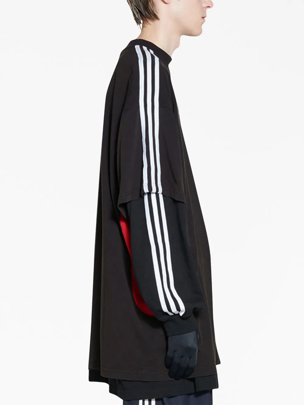 Balenciaga T-shirt met colourblocking 1003 -BLACK RED WHITE