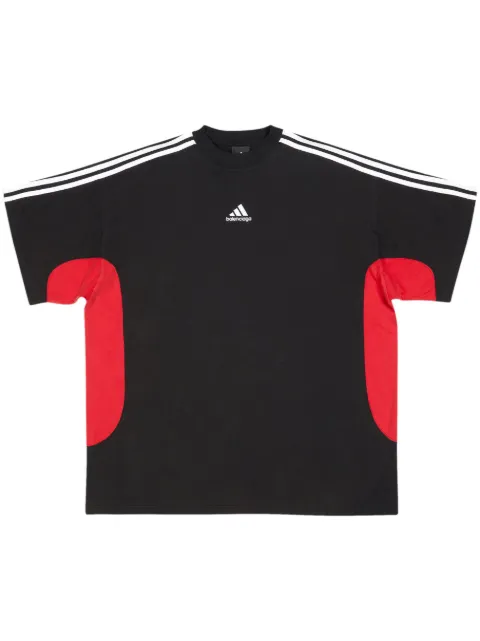 Balenciaga embroidered-logo colour-block T-shirt