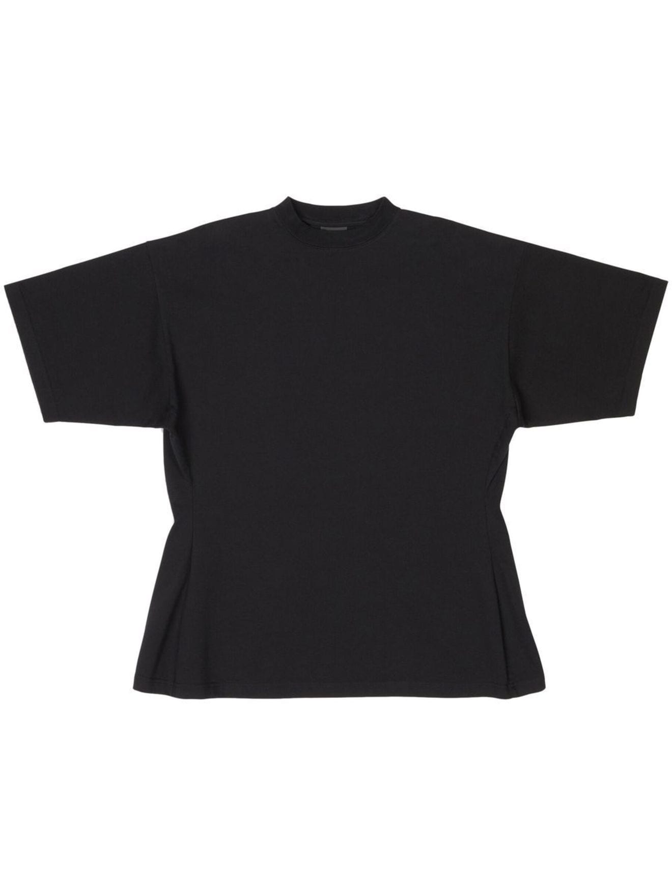 Balenciaga cinched-waist oversize T-shirt black | MODES