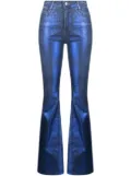 Madison.Maison metallic-effect laminated jeans - Blue