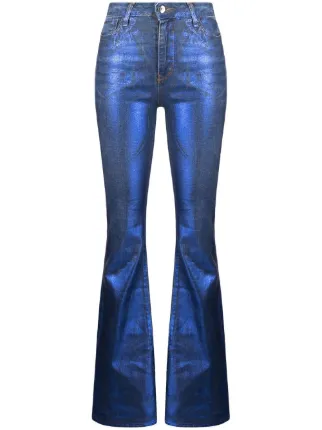 Madison.Maison metallic-effect Laminated Jeans | Blue | FARFETCH
