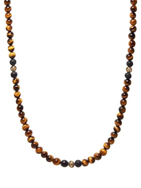 Nialaya Jewelry قلادة بخرز حجر عين النمر