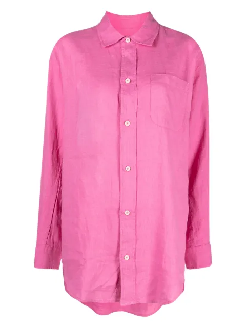 Desmond & Dempsey linen long-sleeve nightshirt