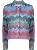 Madison.Maison zigzag-print denim jacket - Blue