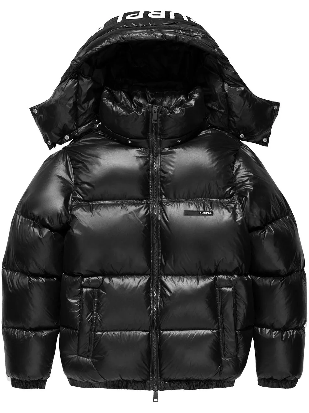 Purple Brand logo-print Puffer Jacket | Black | FARFETCH AU