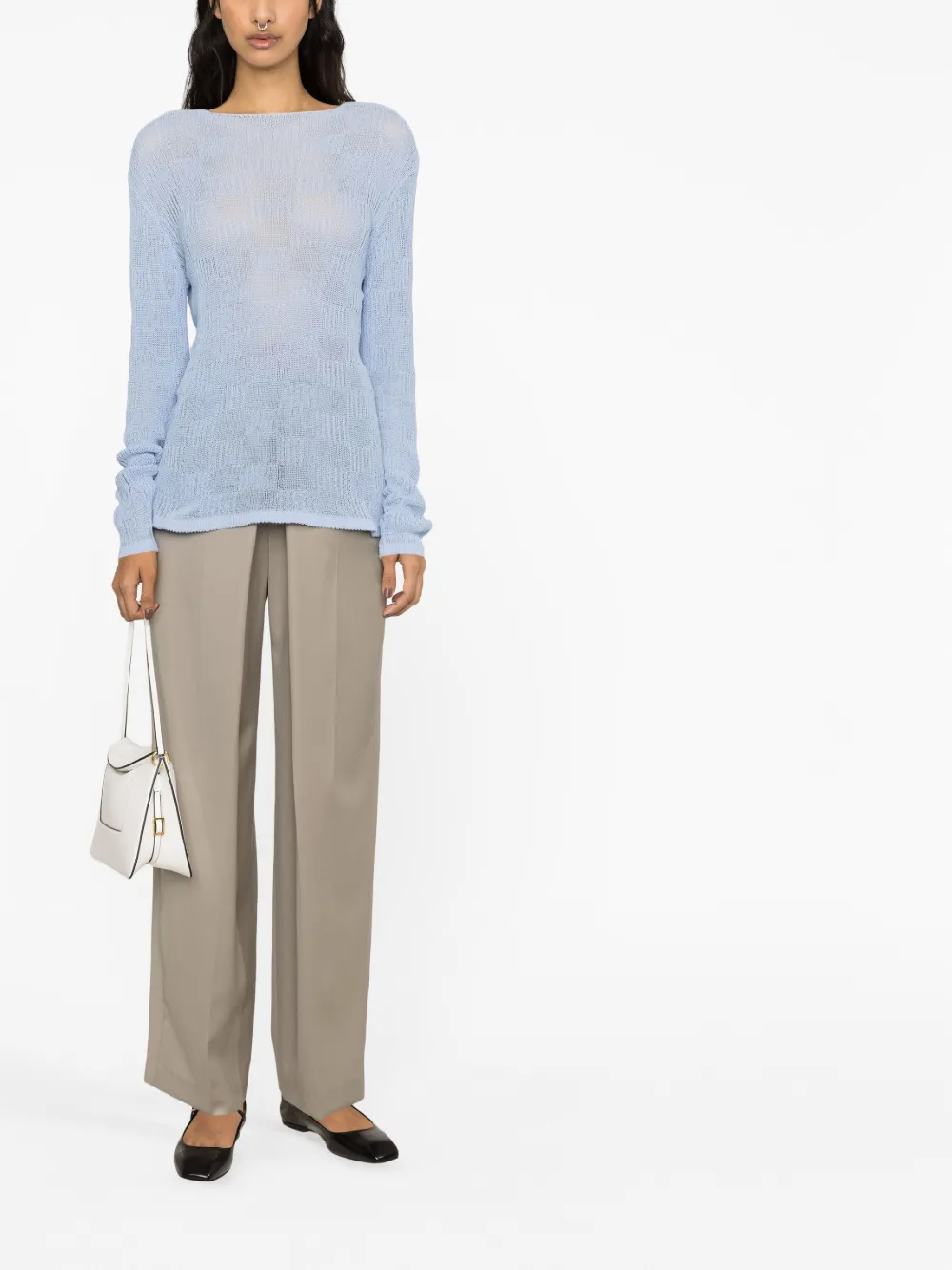 Low Classic Geribbelde trui - Blauw