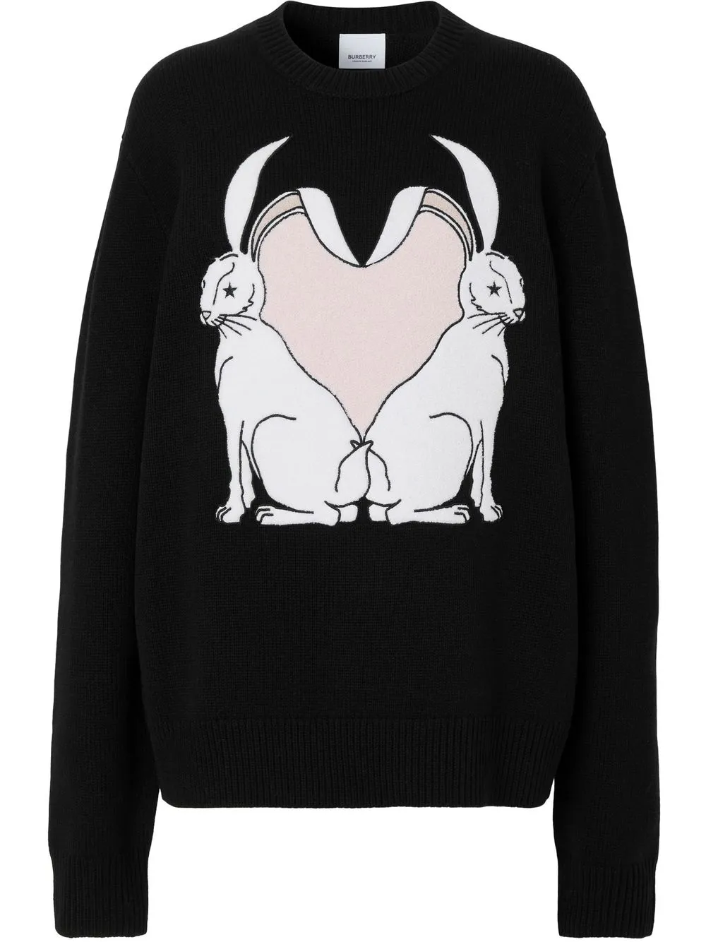 

Burberry rabbit-intarsia wool jumper - Black