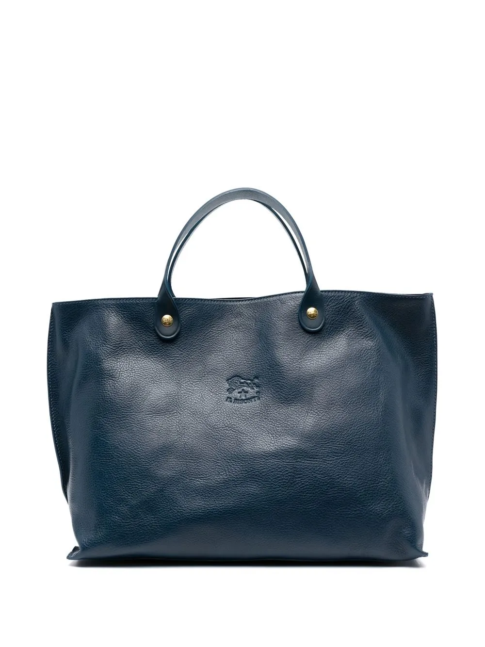 

Il Bisonte logo-stamp leather tote - Blue