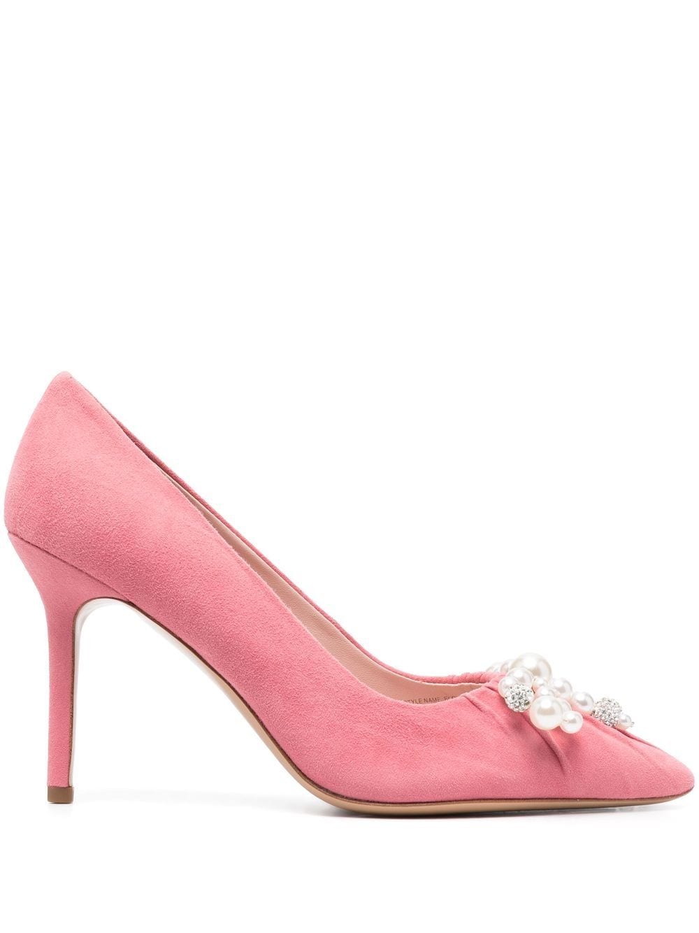 faux pearl-embellished 85mm pumps