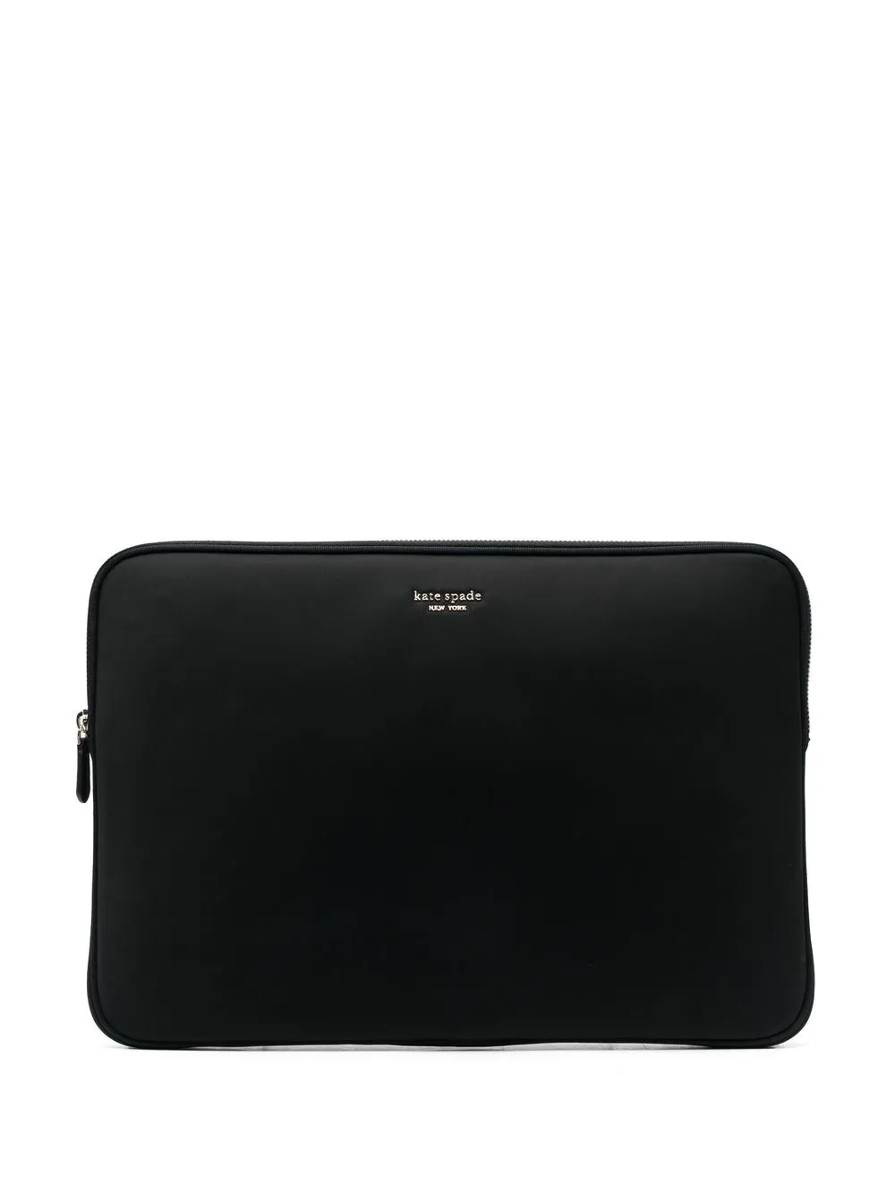 

Kate Spade logo-plaque zip-up laptop bag - Black