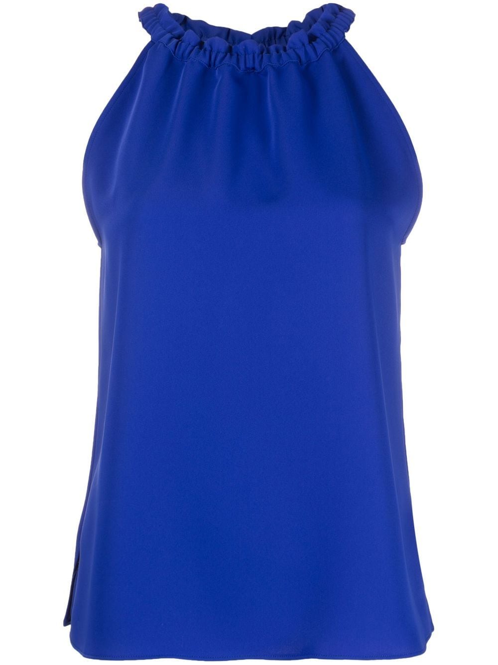 Shop P.a.r.o.s.h Ruched Sleeveless Blouse In Blue