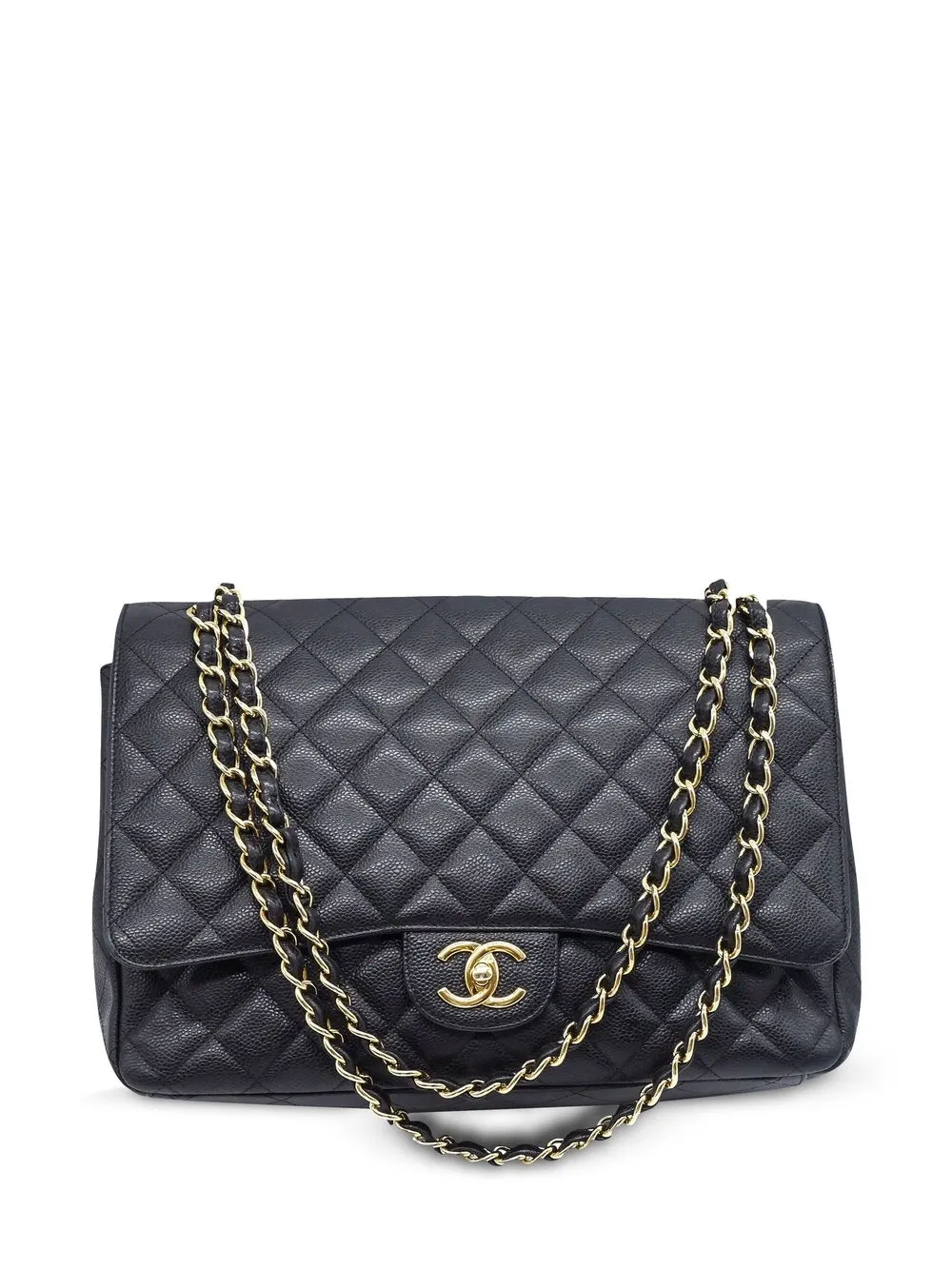 

Chanel Pre-Owned 2012 Double Flap Maxi shoulder bag - Black