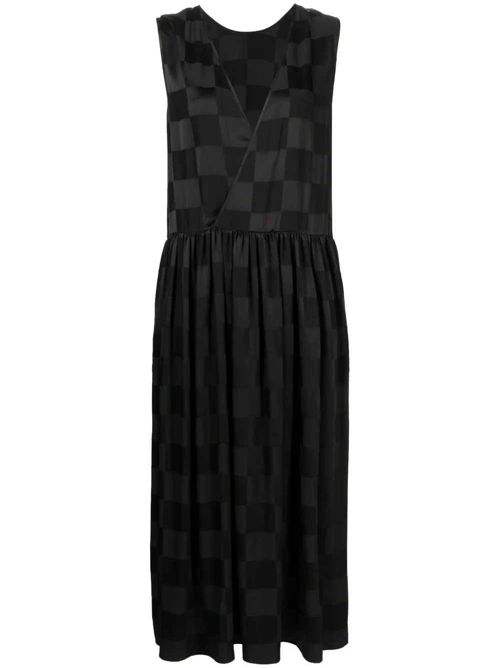 

Uma Wang checkerboard-print silk dress - Black